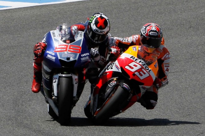 la sportellata tra Marquez e Lorenzo, Jerez 2013 MotoGP