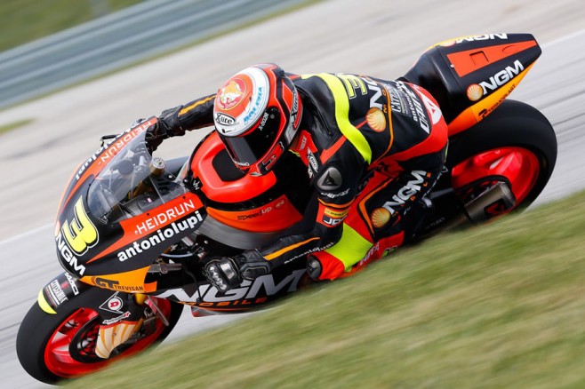 Simone Corsi, leader delle FP2 ad Indianapolis (Moto2 2013)