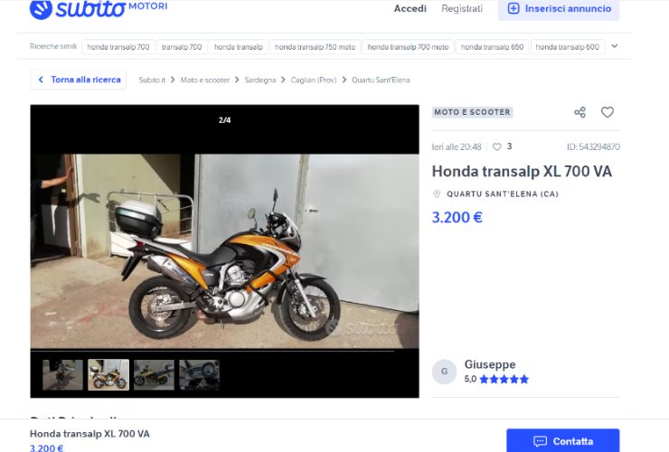 Novità Honda Transalp