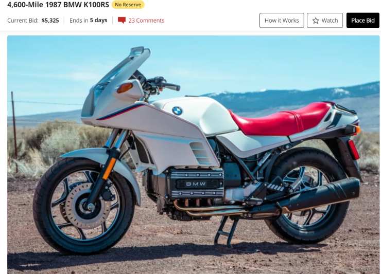 BMW K100RS new price event auction