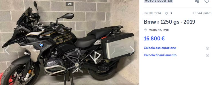 BMW GR R 1250 occasione moto usata prezzo