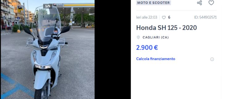 Honda SH 125 occasione novità prezzo usato moto scooter