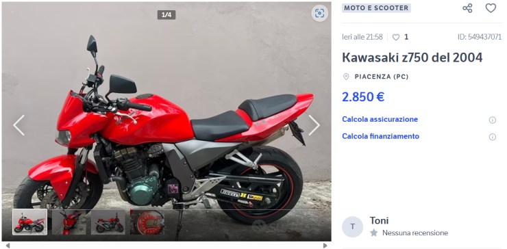 Kawasaki z750 in vendita, tutti i dettagli dell'annuncio