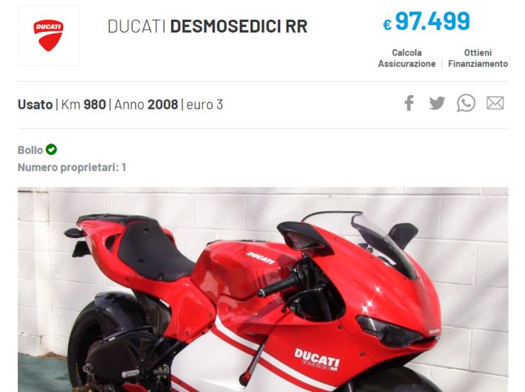 Ducati Desmosedici RR l'usato a un prezzo folle